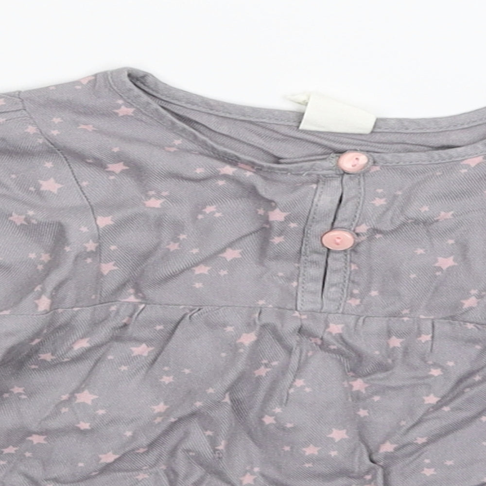 H&M Girls Grey Geometric  Shirt Dress  Size 12-18 Months