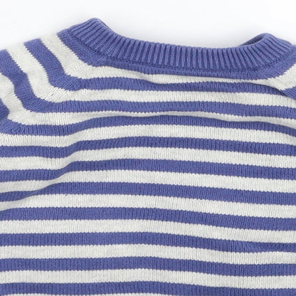 Merc Baby Blue Striped Knit Cardigan Jumper Size 0-3 Months