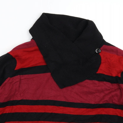 BM Womens Multicoloured Striped Knit Pullover Jumper Size M