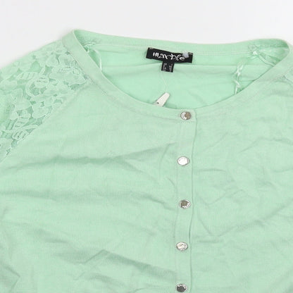 Marble Womens Green  Knit Cardigan Jumper Size S