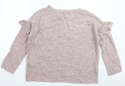 F&F Womens Pink  Knit Pullover Jumper Size 16  - Oversized