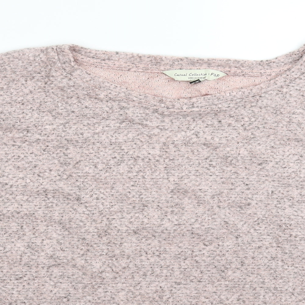 F&F Womens Pink  Knit Pullover Jumper Size 16  - Oversized