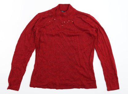 Marks and Spencer Womens Red  Knit Pullover Jumper Size S