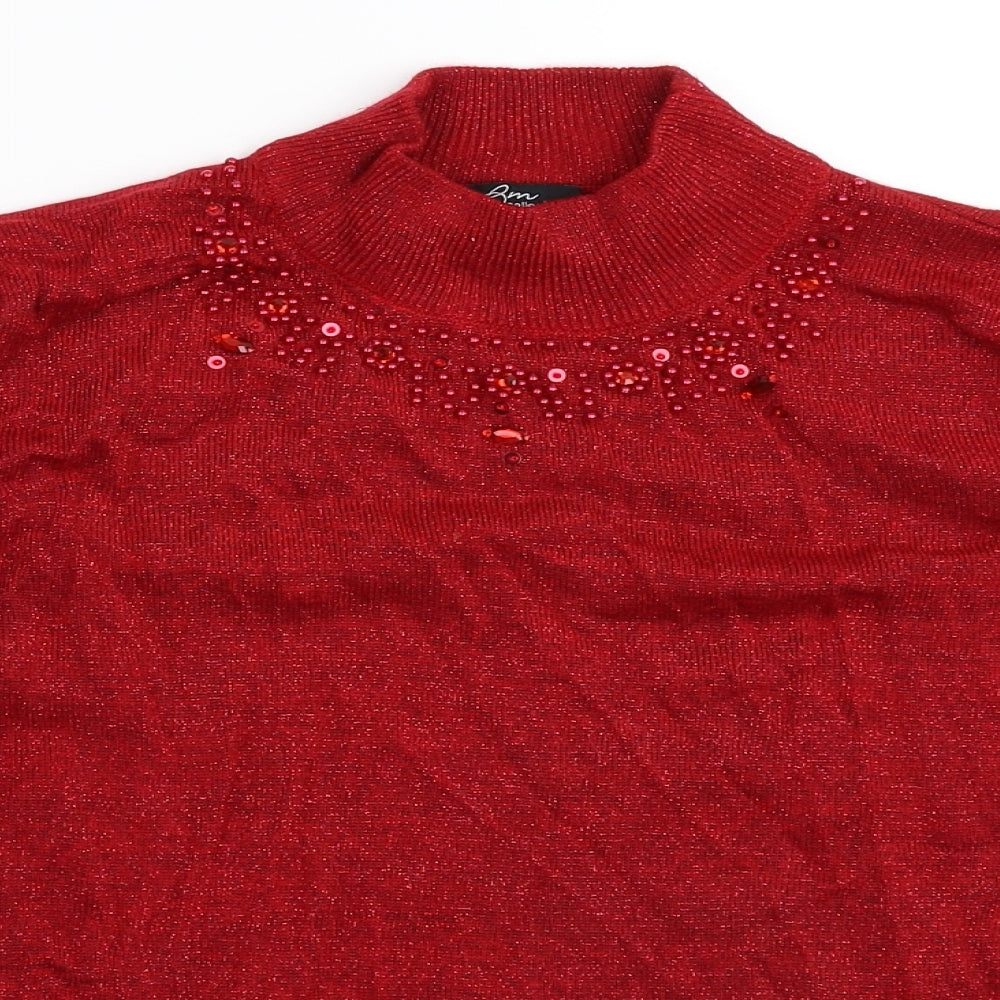 Marks and Spencer Womens Red  Knit Pullover Jumper Size S