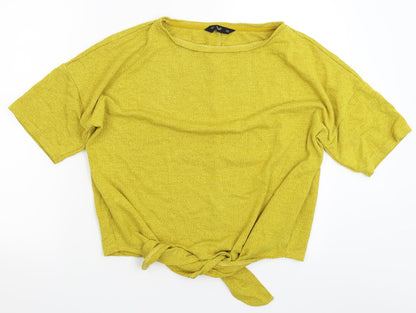 F&F Womens Yellow  Knit Pullover Jumper Size 14