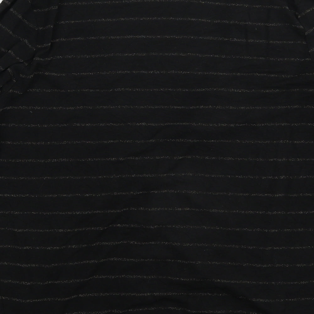 Bella Luxx Womens Black Striped Knit Cardigan Jumper Size S