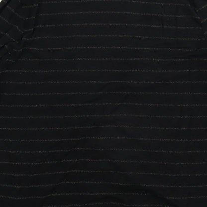 Bella Luxx Womens Black Striped Knit Cardigan Jumper Size S