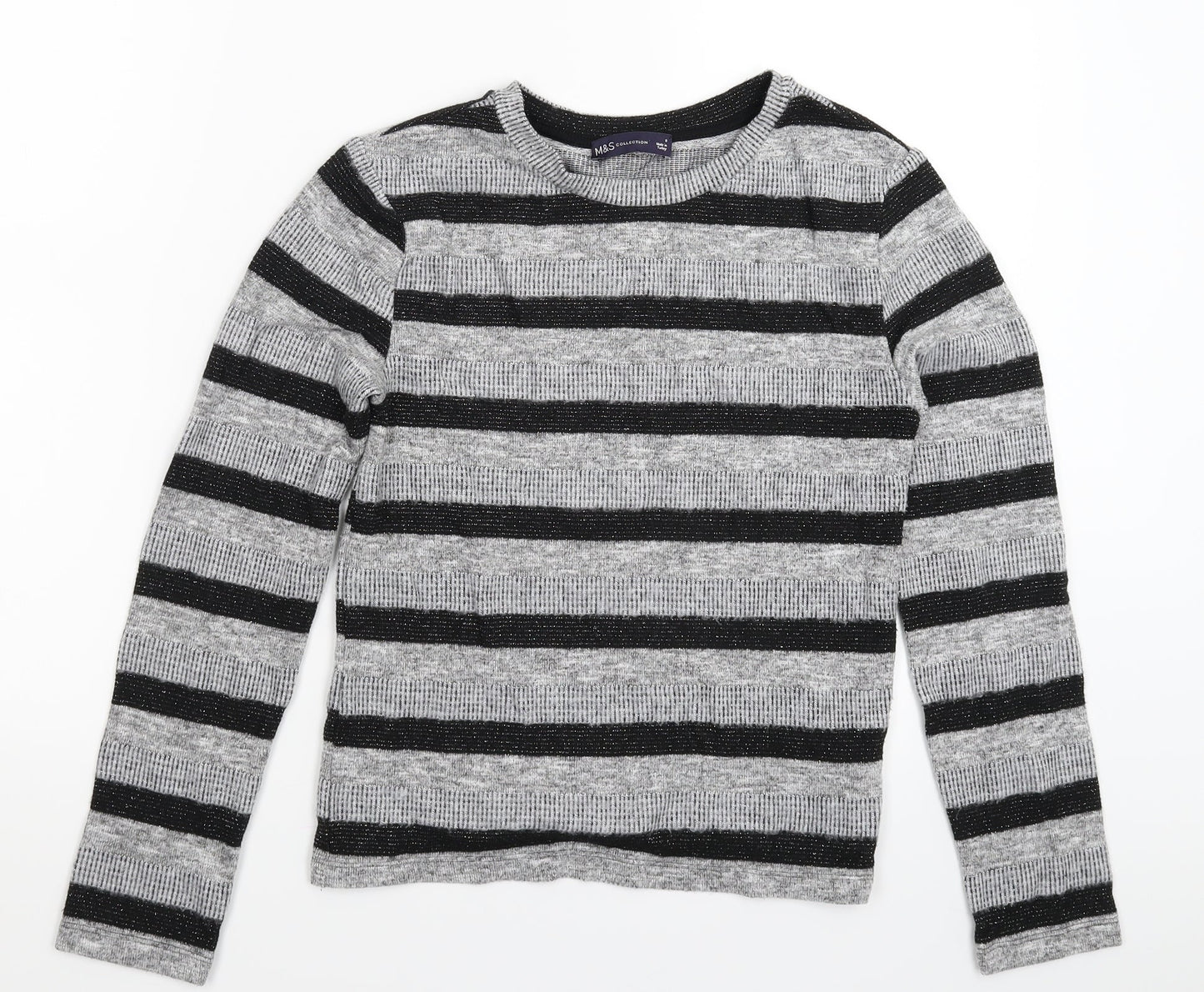Marks and Spencer Womens Multicoloured Striped Knit Pullover Jumper Size 8