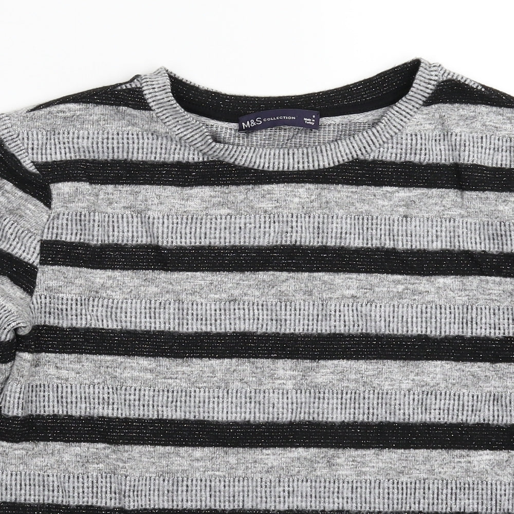 Marks and Spencer Womens Multicoloured Striped Knit Pullover Jumper Size 8
