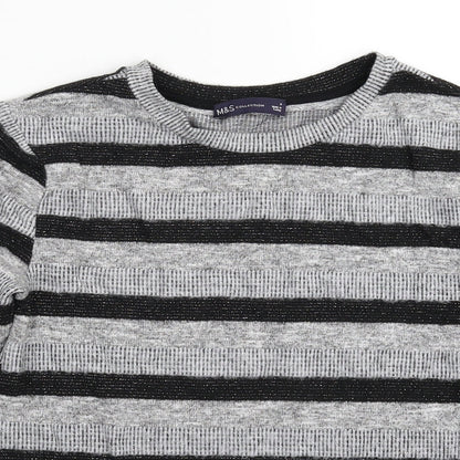 Marks and Spencer Womens Multicoloured Striped Knit Pullover Jumper Size 8