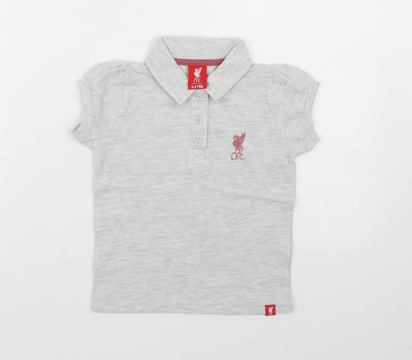L.F.C Girls Grey   Basic Polo Size 3-4 Years  - Liverpool FC