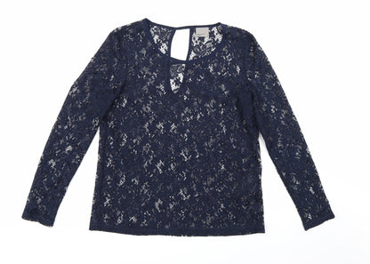 Womens UK Size M VERO MODA Blue Basic Blouse
