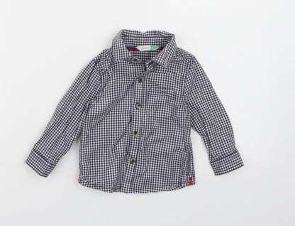 John Lewis Boys Blue Check  Basic Button-Up Size 6-9 Months