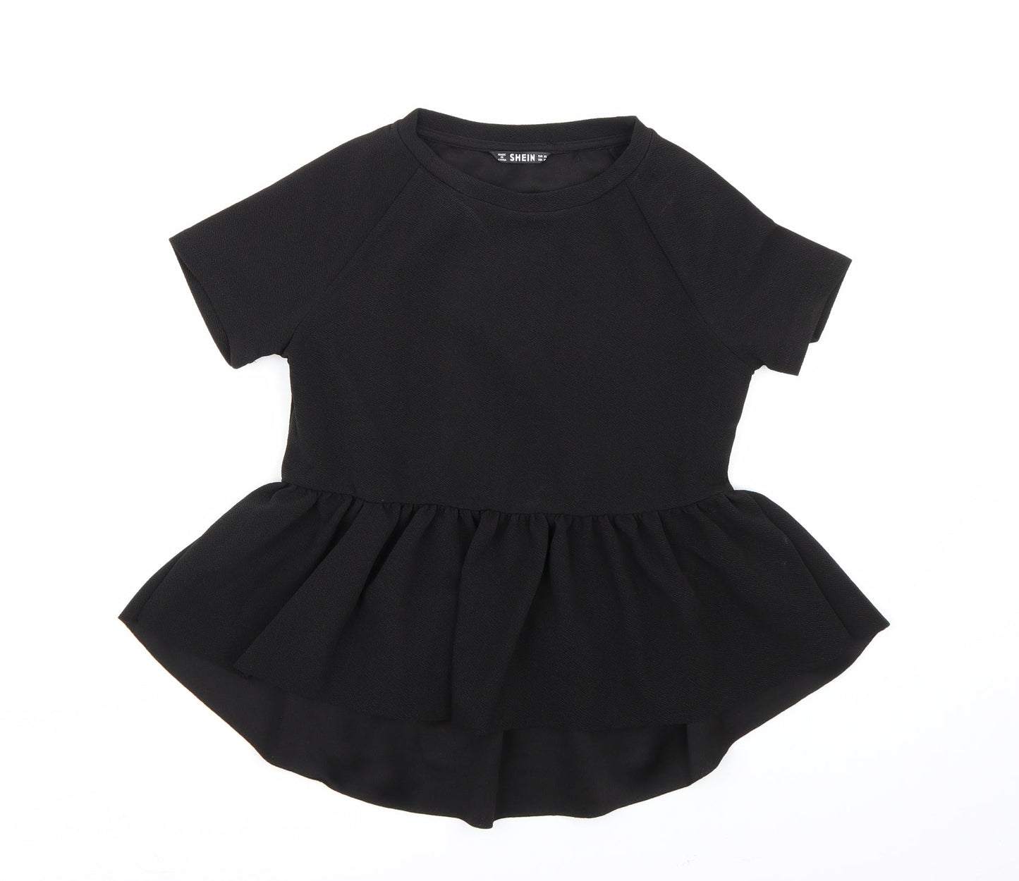 Womens UK Size XS SHIEN Black Basic Blouse