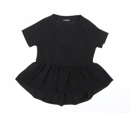 Womens UK Size XS SHIEN Black Basic Blouse