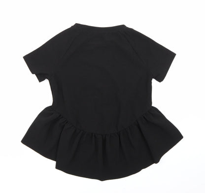 Womens UK Size XS SHIEN Black Basic Blouse