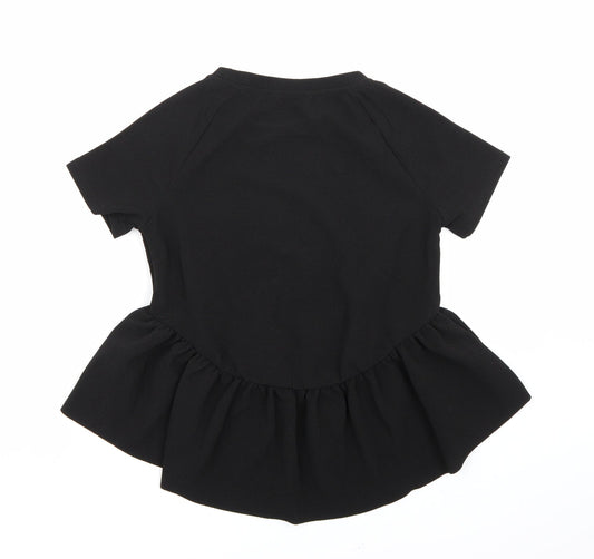 Womens UK Size XS SHIEN Black Basic Blouse
