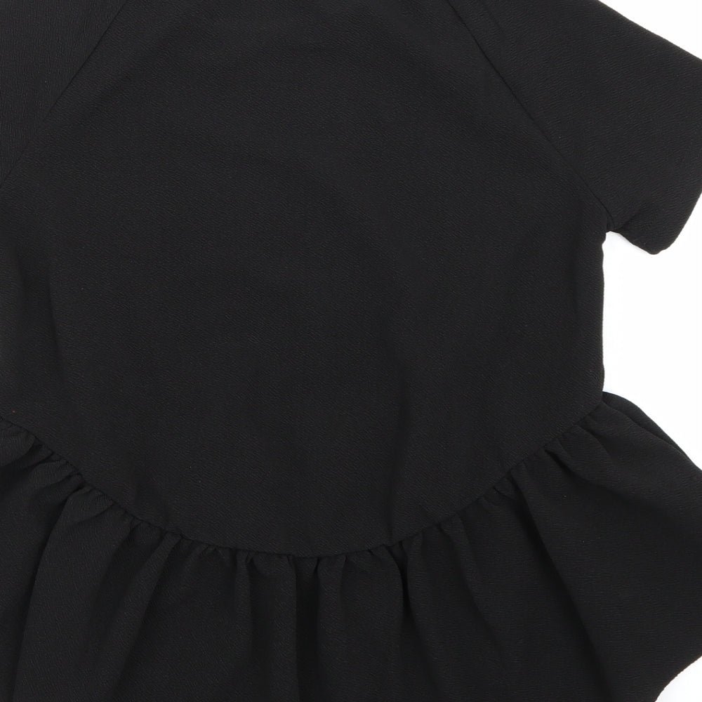Womens UK Size XS SHIEN Black Basic Blouse