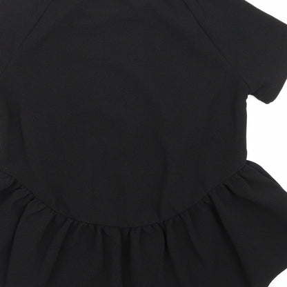 Womens UK Size XS SHIEN Black Basic Blouse