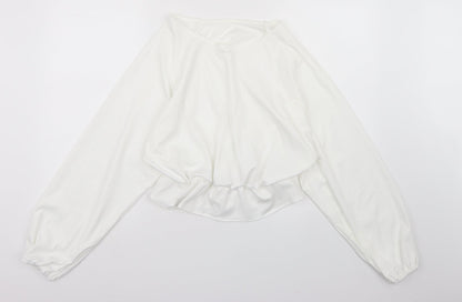 Womens UK Size S Preworn White Basic Blouse