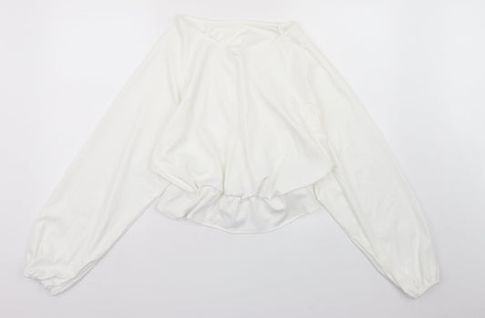 Womens UK Size S Preworn White Basic Blouse