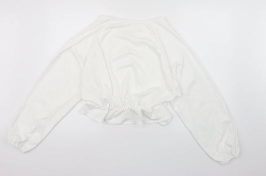 Womens UK Size S Preworn White Basic Blouse
