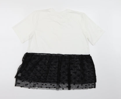 Womens UK Size S Preworn White Basic T-Shirt