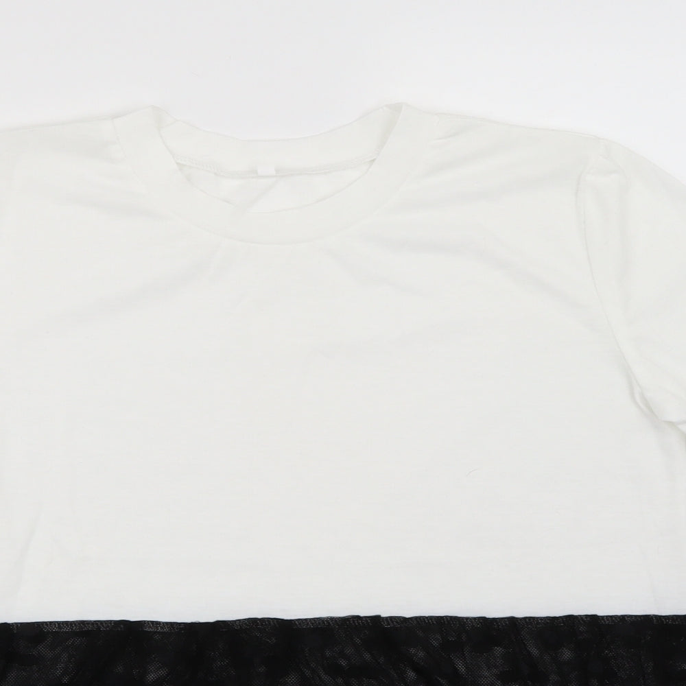 Womens UK Size S Preworn White Basic T-Shirt
