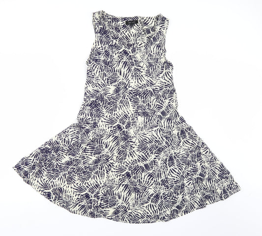 New Look Womens Blue Floral  A-Line  Size 8