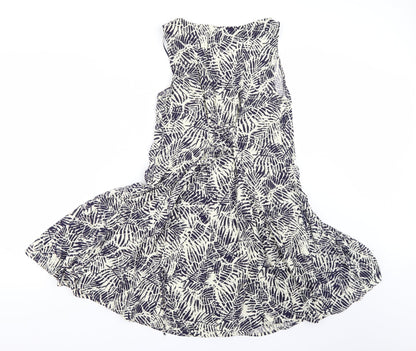 New Look Womens Blue Floral  A-Line  Size 8