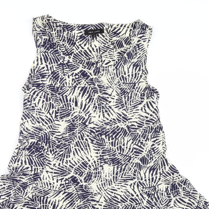 New Look Womens Blue Floral  A-Line  Size 8