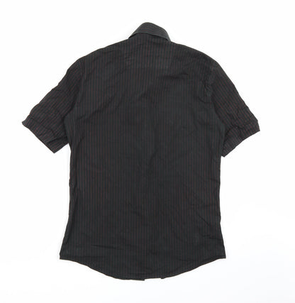 Mens UK Size XL Charisma Black  Button-Up Short Sleeve Casual Shirt