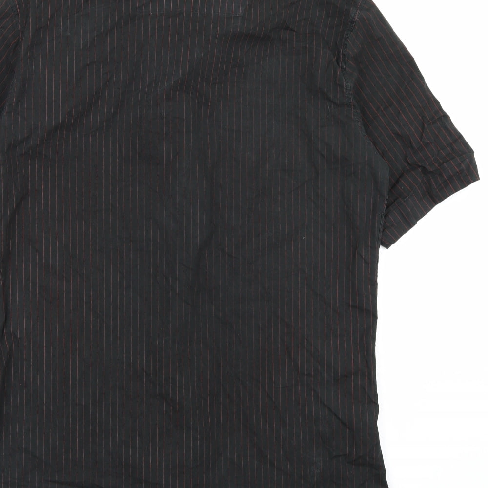Mens UK Size XL Charisma Black  Button-Up Short Sleeve Casual Shirt