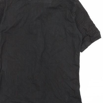 Mens UK Size XL Charisma Black  Button-Up Short Sleeve Casual Shirt