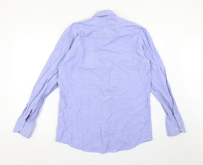 Mens UK Size L Cavani Blue  Button-Up Long Sleeve Casual Shirt