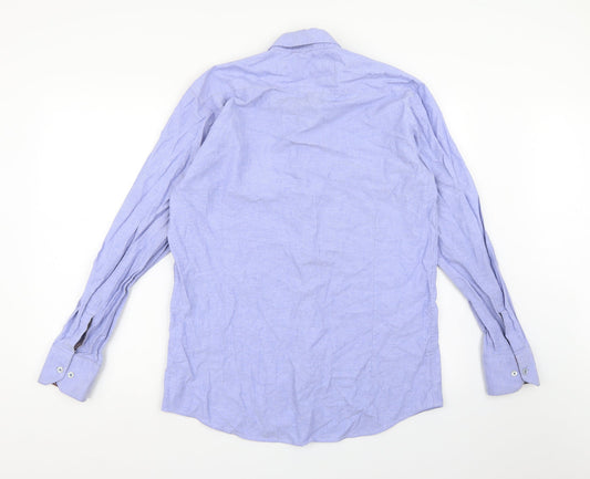 Mens UK Size L Cavani Blue  Button-Up Long Sleeve Casual Shirt