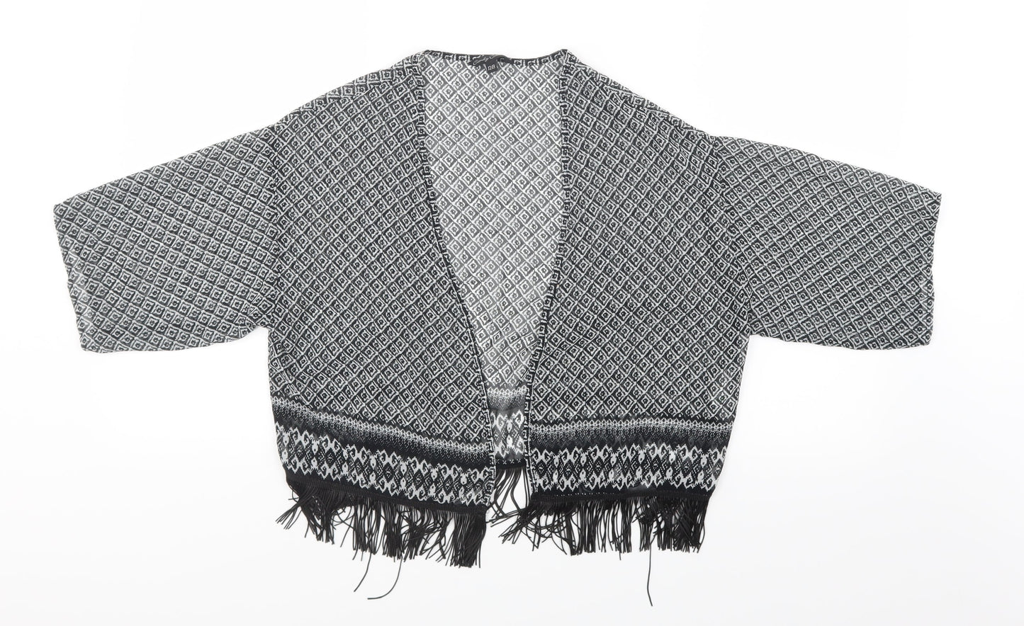 Candy Couture Girls Black Geometric  Cardigan Jumper Size 12-13 Years
