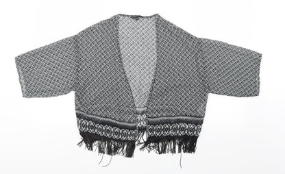 Candy Couture Girls Black Geometric  Cardigan Jumper Size 12-13 Years
