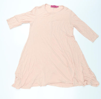 Boohoo Womens Pink   Tunic T-Shirt Size 10