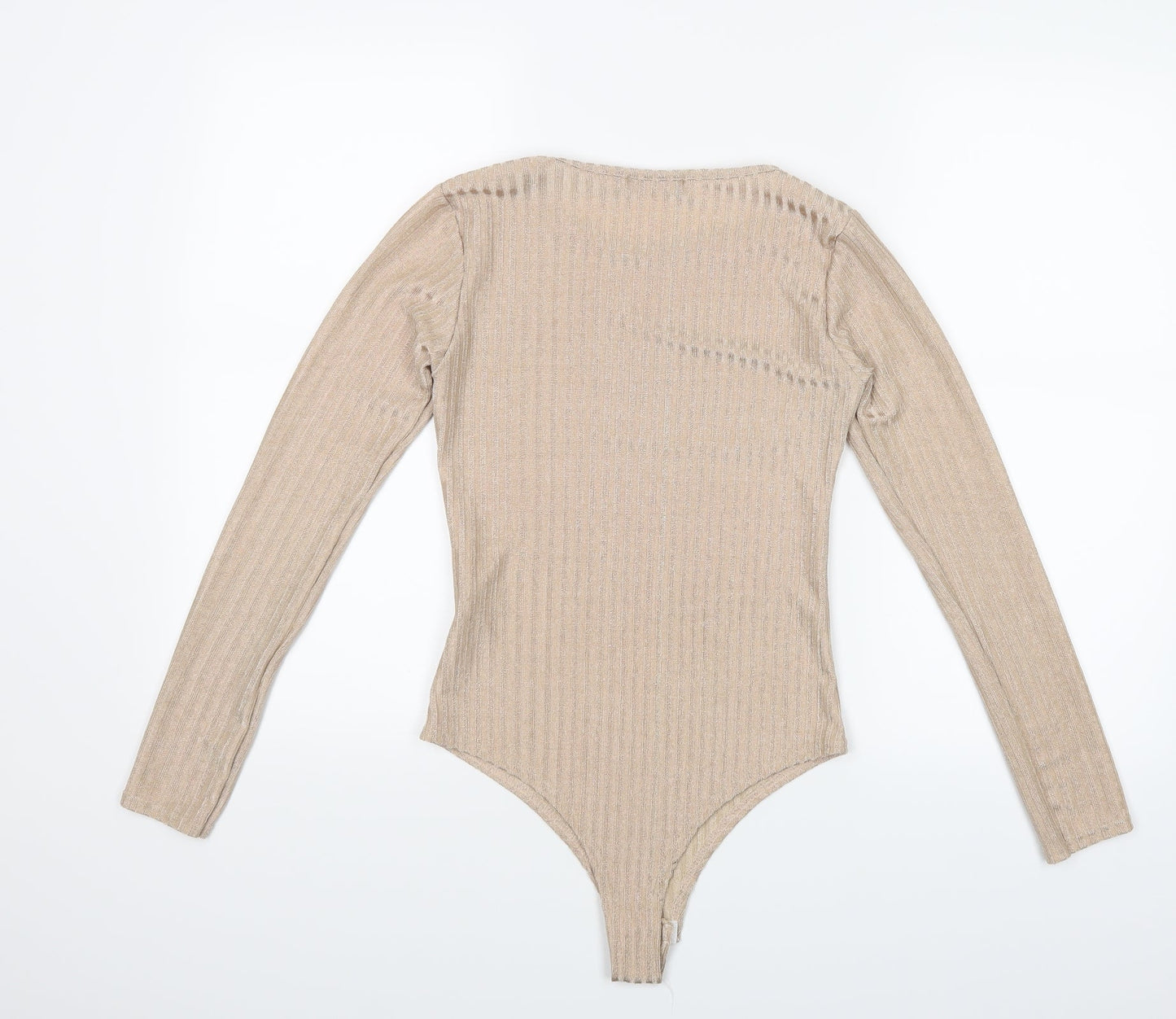 Pretty Little Thing Womens Beige   Bodysuit One-Piece Size 12