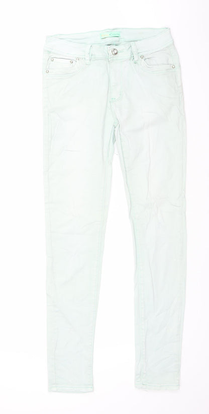 Womens UK Size 29 in Monday Regular Fit Straight Green Jeans