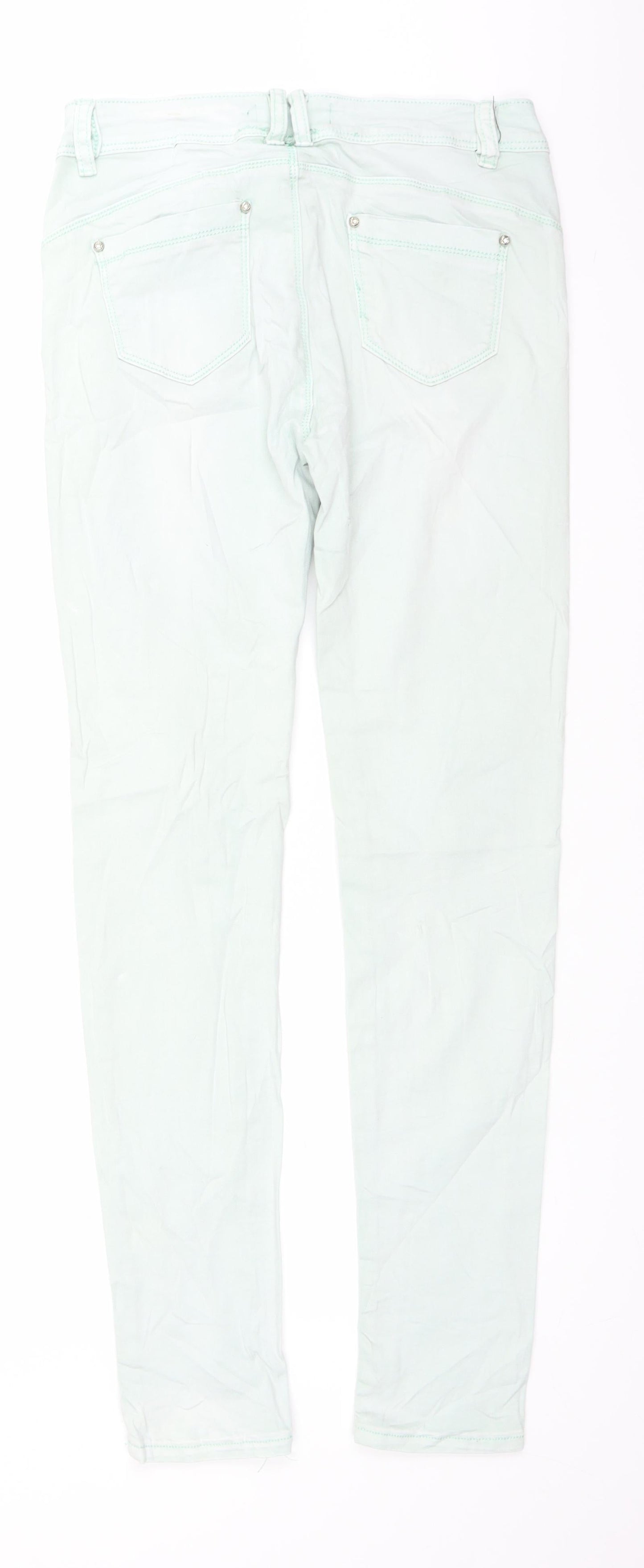 Womens UK Size 29 in Monday Regular Fit Straight Green Jeans