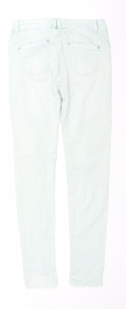 Womens UK Size 29 in Monday Regular Fit Straight Green Jeans