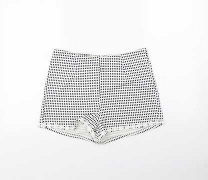 MINKPINK Womens White Plaid  Paperbag Shorts Size L