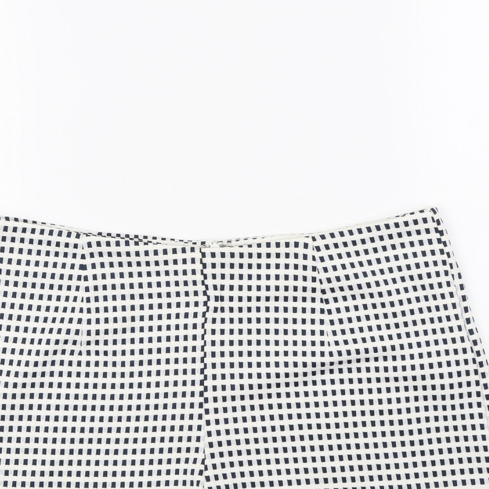 MINKPINK Womens White Plaid  Paperbag Shorts Size L