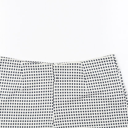 MINKPINK Womens White Plaid  Paperbag Shorts Size L