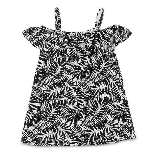 Preworn Girls Black Floral  Mini  Size 4 Years