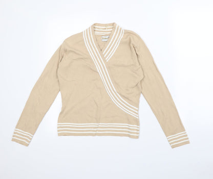 Roman Womens Beige  Rayon Pullover Jumper Size S