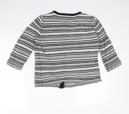 Alex & co Womens Beige Striped  Cardigan Jumper Size 14