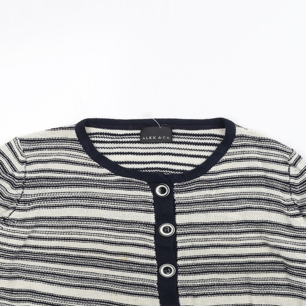 Alex & co Womens Beige Striped  Cardigan Jumper Size 14